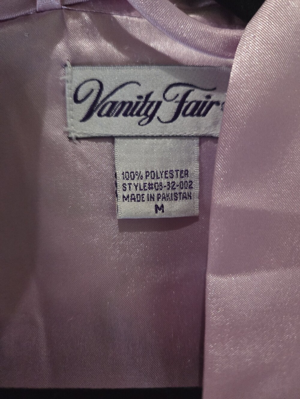 Vanity Fair Vintage 3-Piece Set Floral Satin Robe Nightgown & Padded Hanger M - Picture 8 of 9